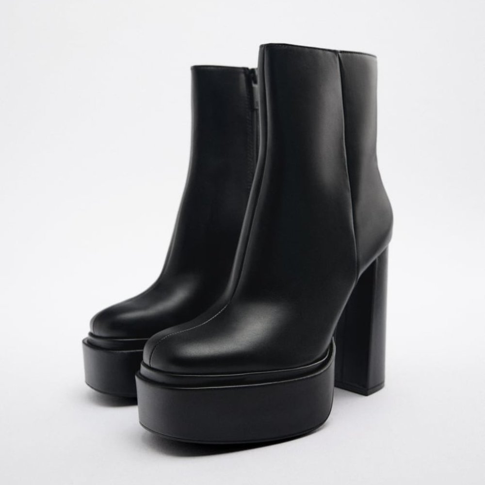 ZARA 2022 PLATFORM ANKLE BOOTS